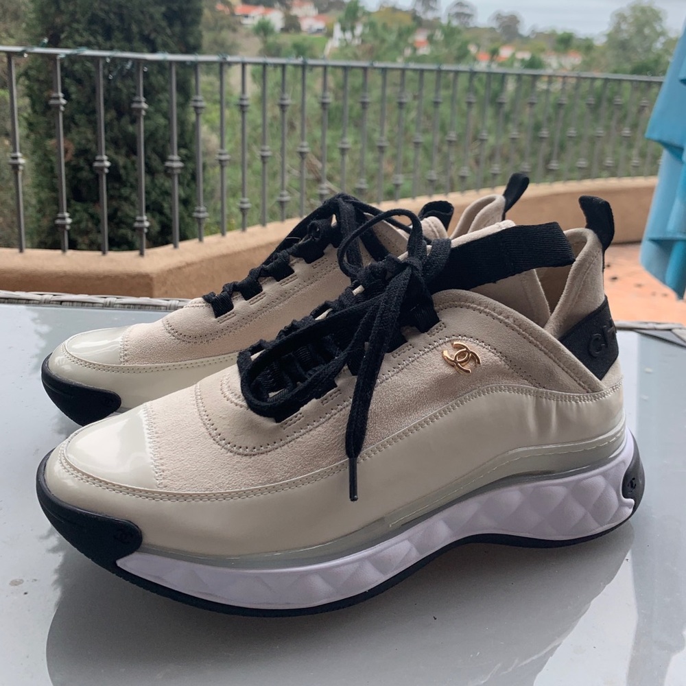 Chanel Suede Calfskin sneakers in beige